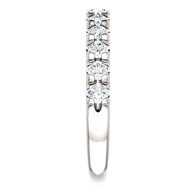 Wbm0081 ~ Moissanite ~ 0.72Ct White Gold French Set Wedding Band - Bands