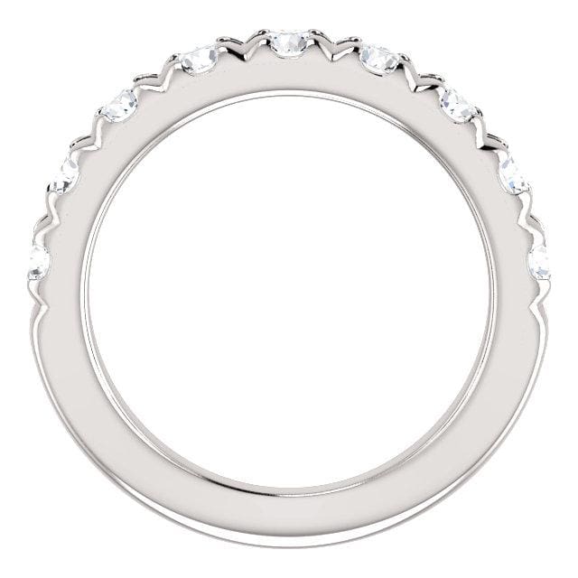 Wbm0092 ~ Moissanite ~ 1.44Ct White Gold French Set Wedding Band - Bands