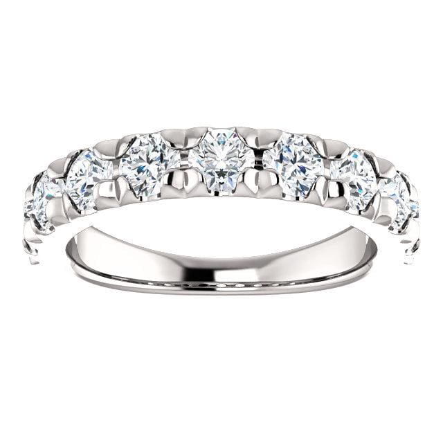 Wbm0092 ~ Moissanite ~ 1.44Ct White Gold French Set Wedding Band - Bands