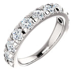 Wbm0092 ~ Moissanite ~ 1.44Ct White Gold French Set Wedding Band - Bands