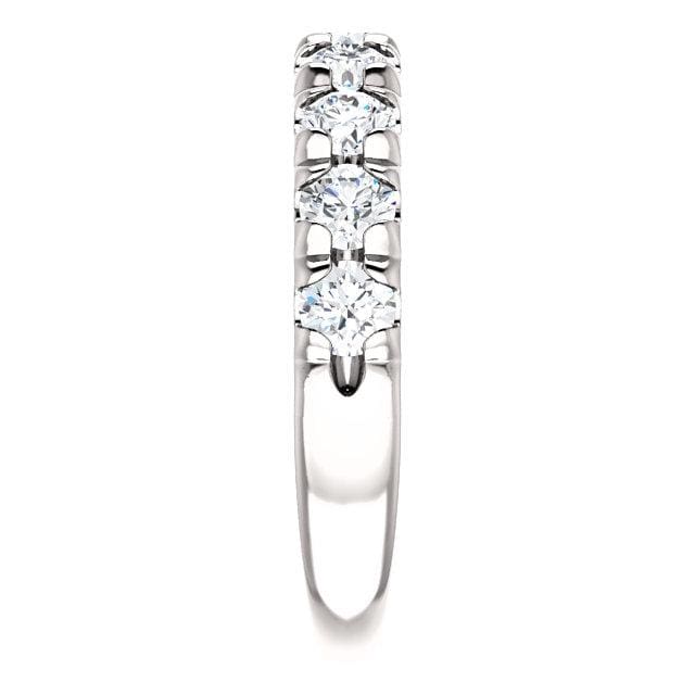 Wbm0092 ~ Moissanite ~ 1.44Ct White Gold French Set Wedding Band - Bands
