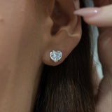 E101 ~ Moissanite ~ Heart Moissanite Earrings