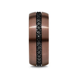 ARTEMIS Espresso Tungsten Carbide Ring with Black Sapphires