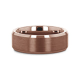 ROKA Flat Beveled Espresso Tungsten Carbide Ring with Brushed Center