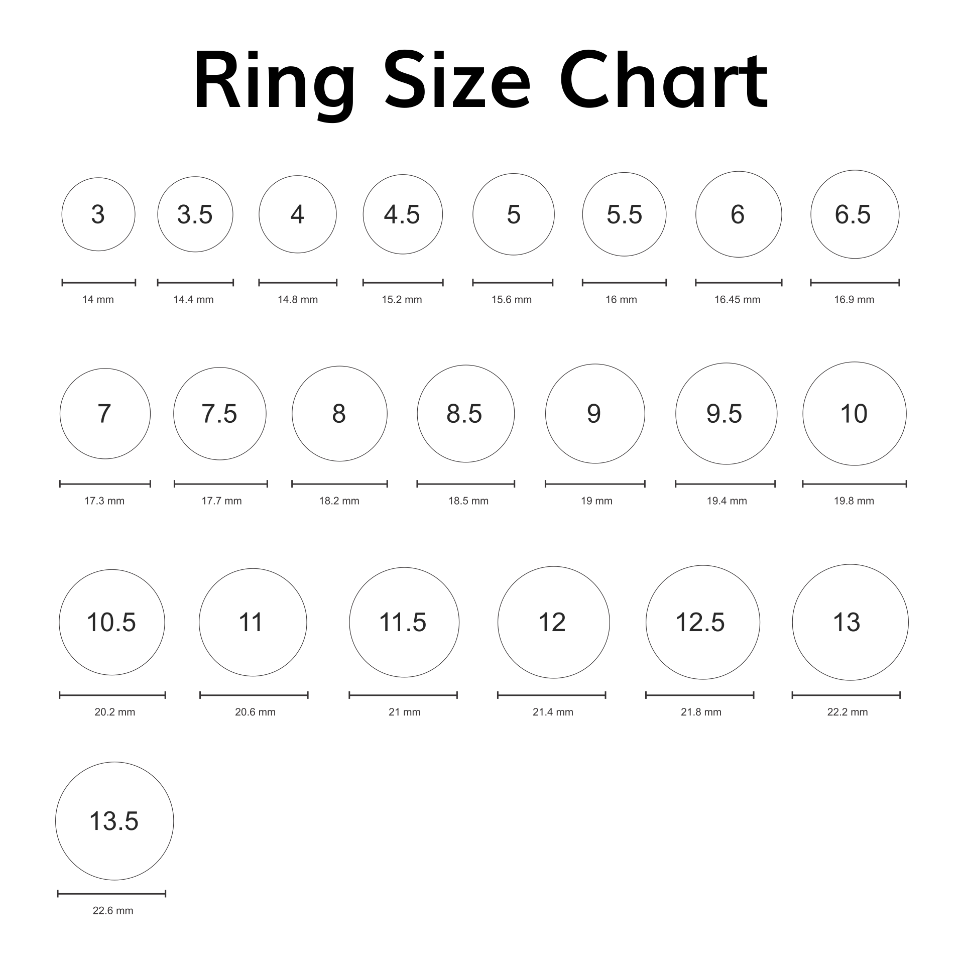 Ring Size Chart Printable Printable Ring Size Chart Ring