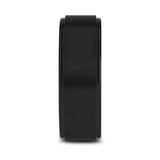 BABYLON Flat Black Titanium Ring with Brushed Raised Center & Polished Edges - 8mm - 8 mm