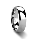 DOMINUS Domed Silver Tungsten Wedding Ring