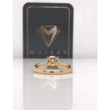 Aaliyah ~ 18Kr 7.5Mm Round Moissanite Diamond Hidden Halo And Band - Ring