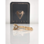 Aaliyah ~ 18Kr 7.5Mm Round Moissanite Diamond Hidden Halo And Band - Ring