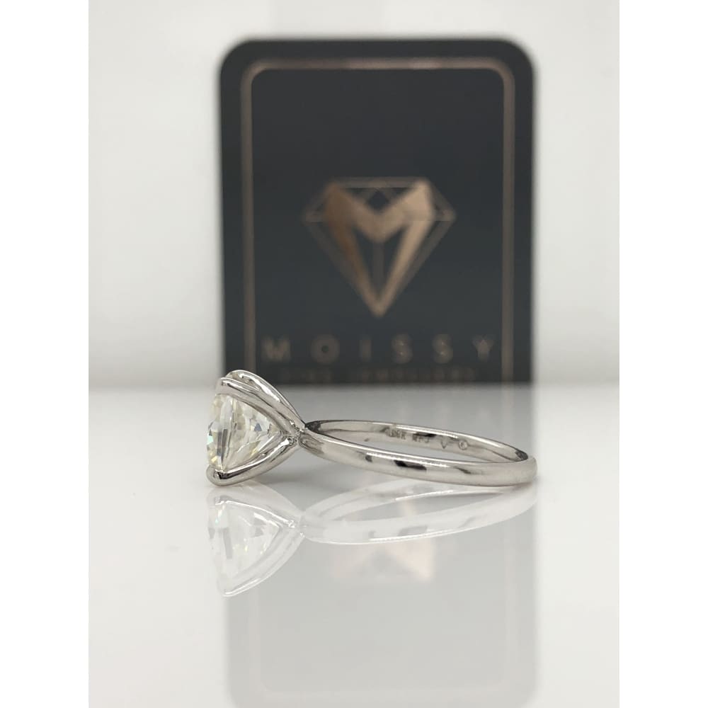 Ava ~ 18Kw 8X9Mm Elongated Cushion Moissanite Solitaire - Ring