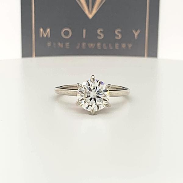 Brooklyn ~ Pt950 8Mm Round Moissanite Solitaire - Ring