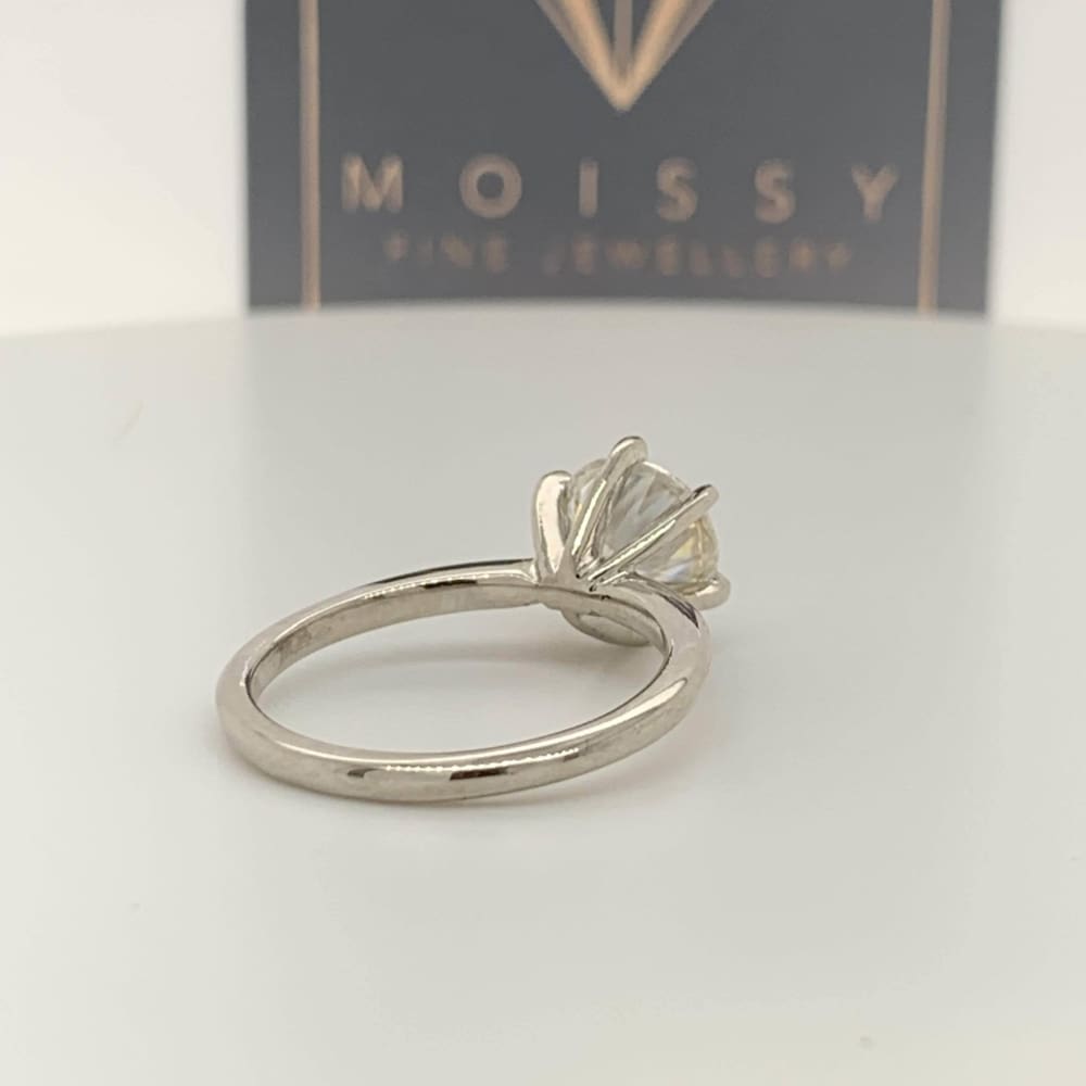 Brooklyn ~ Pt950 8Mm Round Moissanite Solitaire - Ring