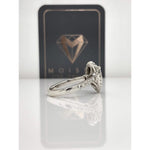 Collette ~ 14Kw 10X7Mm Pear Moissanite Diamond Double Halo And Band - Ring