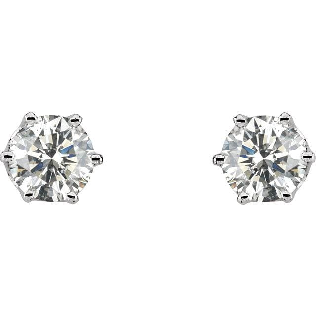 Earrings ~ 2.0Ct Moissanite Crown Earrings - Earrings