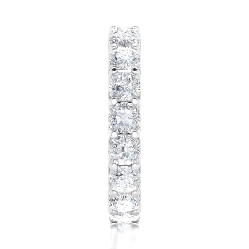 Ebm013 ~ Moissanite ~5.40Ct Cushion Eternity White Gold - Bands