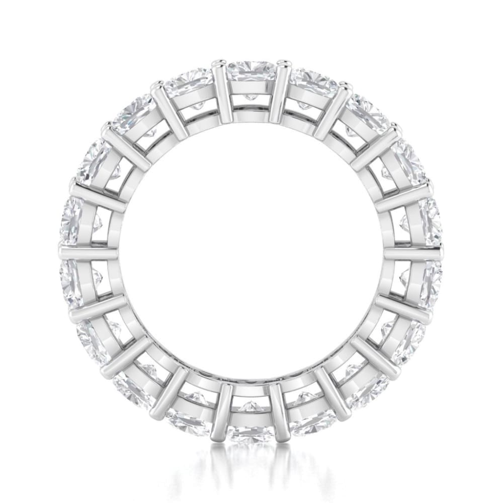 Ebm013 ~ Moissanite ~5.40Ct Cushion Eternity White Gold - Bands