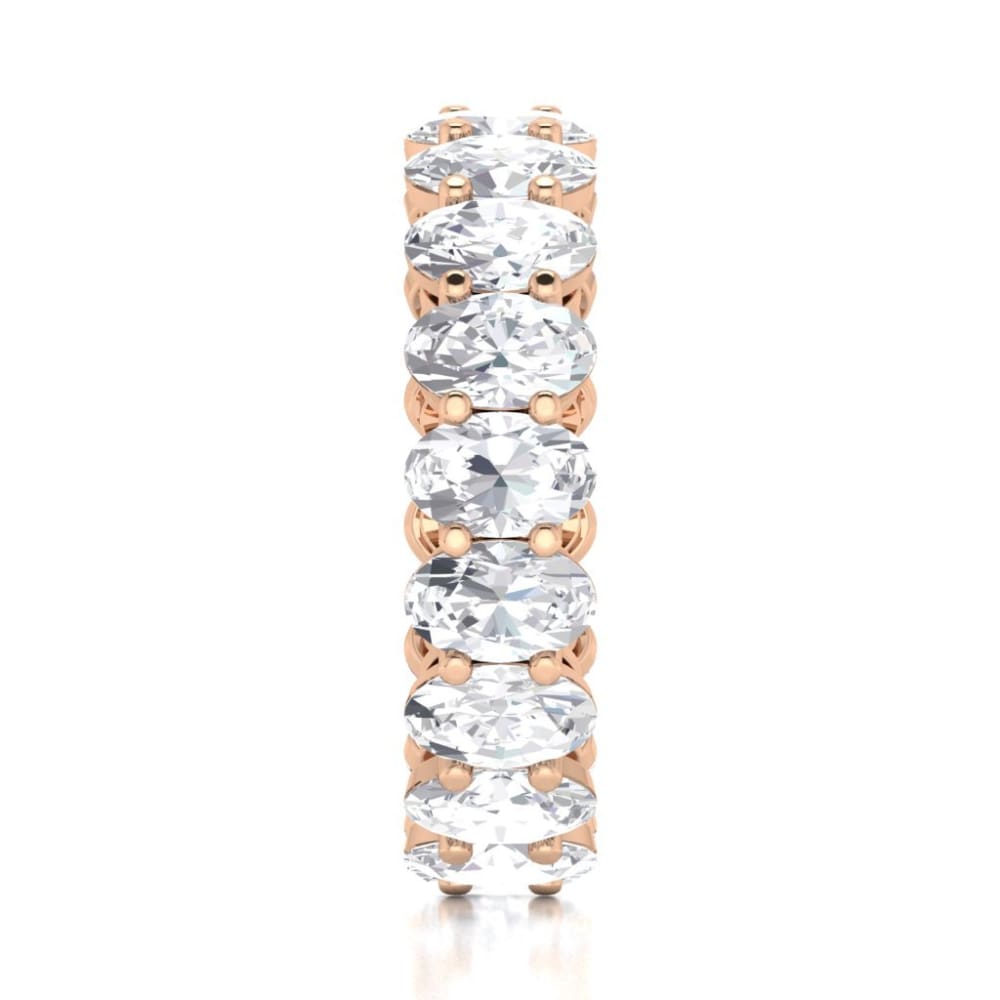 Ebm014 ~ Moissanite ~ 5.72 Oval Eternity Rose Gold Band - Bands