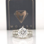 Faye ~ 14K 8.5Mm Round Moissanite Moissanite Band - Ring