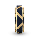 FLEMING Yellow Gold Plated Flat Polished Step Edged Titanium