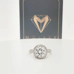 Kendall ~ 14Kw 8.0Mm Round Moisssanite Diamond Halo And Band - Ring