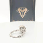 Kendall ~ 14Kw 8.0Mm Round Moisssanite Diamond Halo And Band - Ring