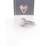 Nadia - 9X8Mm Elongated Cushion Moissanite Diamond Halo And Band - Ring