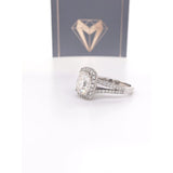 Nadia - 9X8Mm Elongated Cushion Moissanite Diamond Halo And Band - Ring