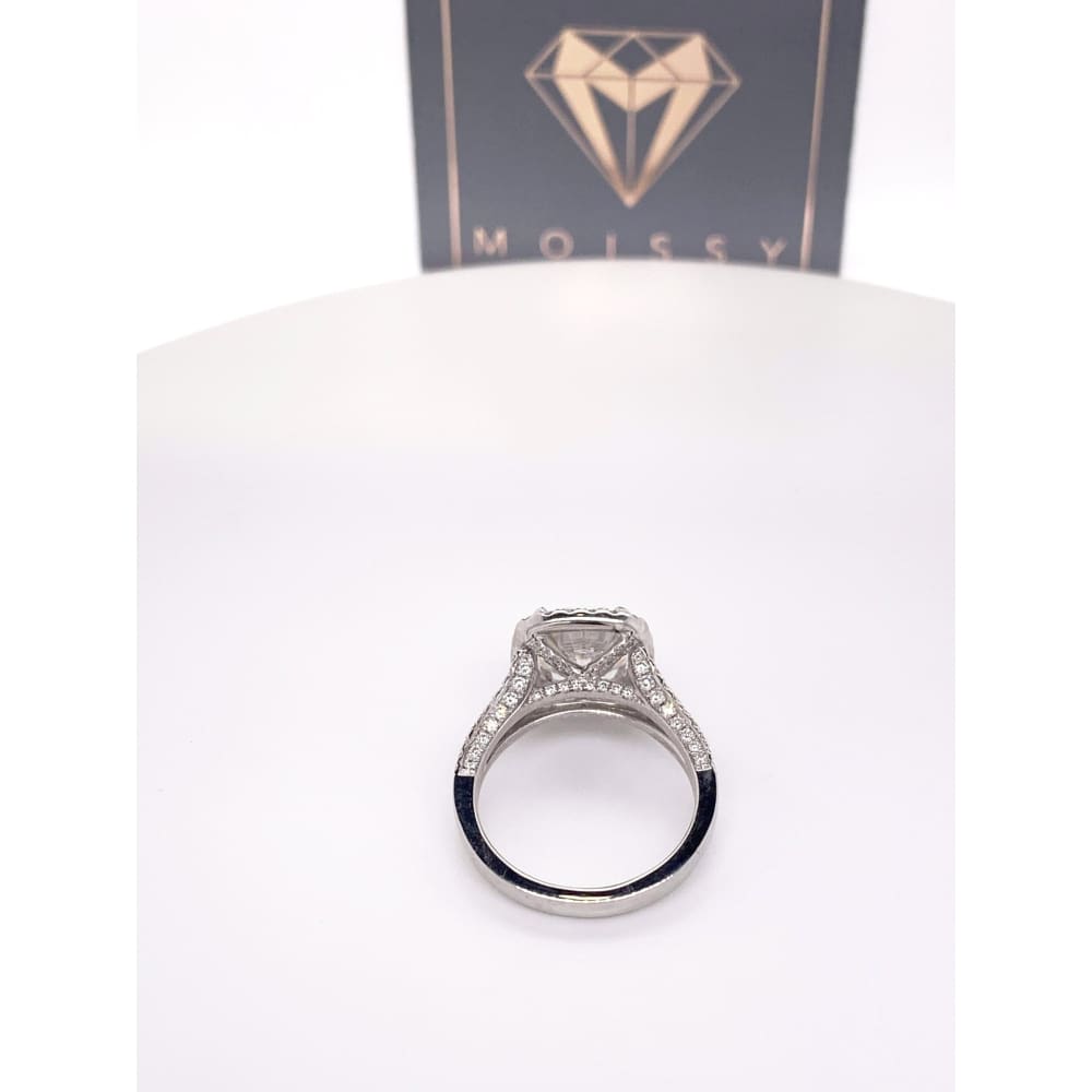 Nadia - 9X8Mm Elongated Cushion Moissanite Diamond Halo And Band - Ring