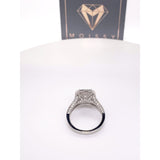 Nadia - 9X8Mm Elongated Cushion Moissanite Diamond Halo And Band - Ring