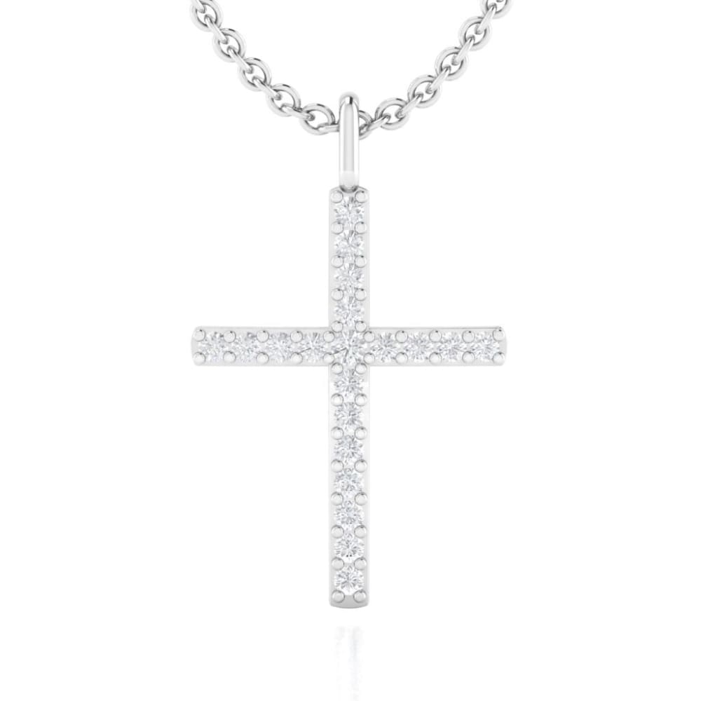 Necklace ~ Moissanite Cross Pendant - Necklace
