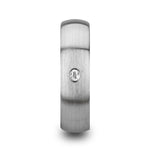 Pegasus Brushed And Domed Tungsten Carbide Wedding Ring With White Diamond - Mens Rings