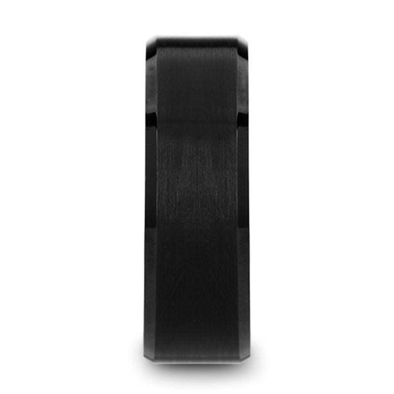 Rigel Black Tungsten Comfort Fit Wedding Band - Mens Rings