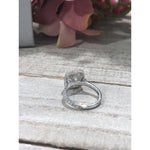 Savannah ~ 18Kw 7.5Mm Cushion Charles & Colvard Moissanite Diamond Halo And Band - Ring