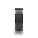 Vulcan Flat Black Tungsten Ring With Brushed Center & Polished Edge - Mens Rings