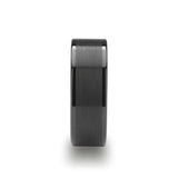 Vulcan Flat Black Tungsten Ring With Brushed Center & Polished Edge - Mens Rings