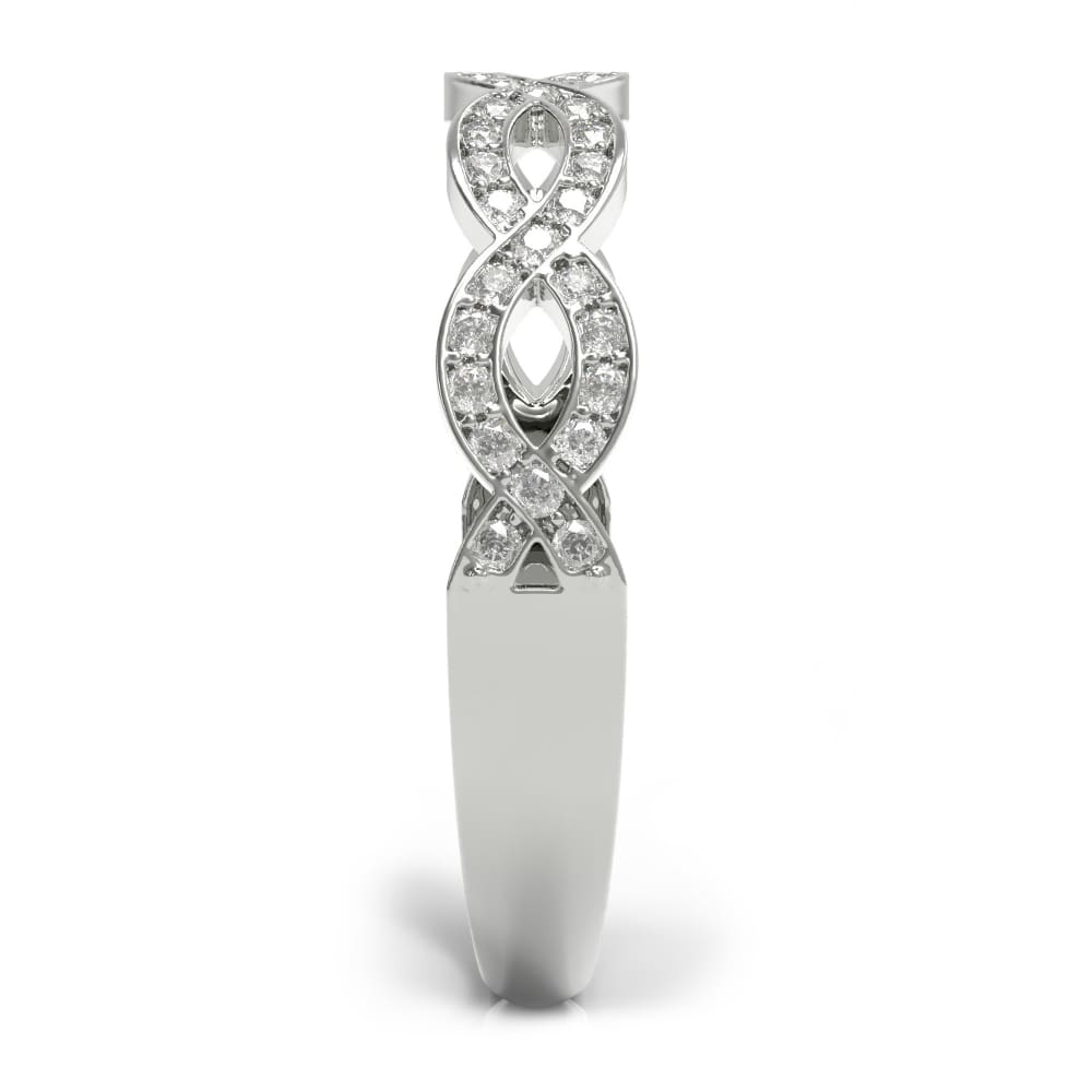 Wb051 ~ Diamond ~ 0.19 Ct Infinity Wedding Band - Bands