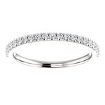 Wb065 ~ Diamond ~ 0.38Ct Round White Gold Wedding Band - Bands