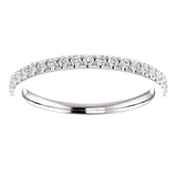Wb065 ~ Diamond ~ 0.38Ct Round White Gold Wedding Band - Bands