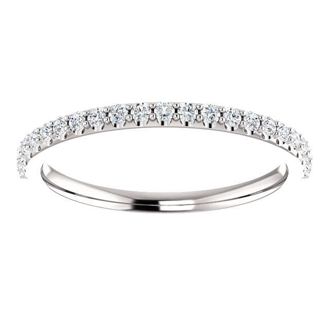 Wb065 ~ Diamond ~ 0.38Ct Round White Gold Wedding Band - Bands