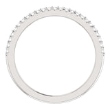 Wb066 ~ Diamond ~ .27Ct Round White Gold Wedding Band - Bands