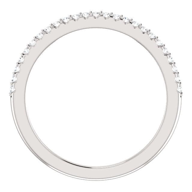 Wb066 ~ Diamond ~ .27Ct Round White Gold Wedding Band - Bands