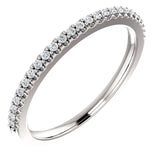 Wb066 ~ Diamond ~ .27Ct Round White Gold Wedding Band - Bands
