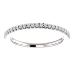 Wb066 ~ Diamond ~ .27Ct Round White Gold Wedding Band - Bands