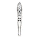 Wb070 ~ Diamond ~ .25Ct Round White Gold Pinched Wedding Band - Bands