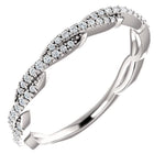 Wb074M ~ Moissanite ~ 0.25Ct Infinity White Gold Wedding Band - Bands