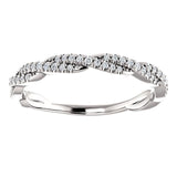 Wb074M ~ Moissanite ~ 0.25Ct Infinity White Gold Wedding Band - Bands