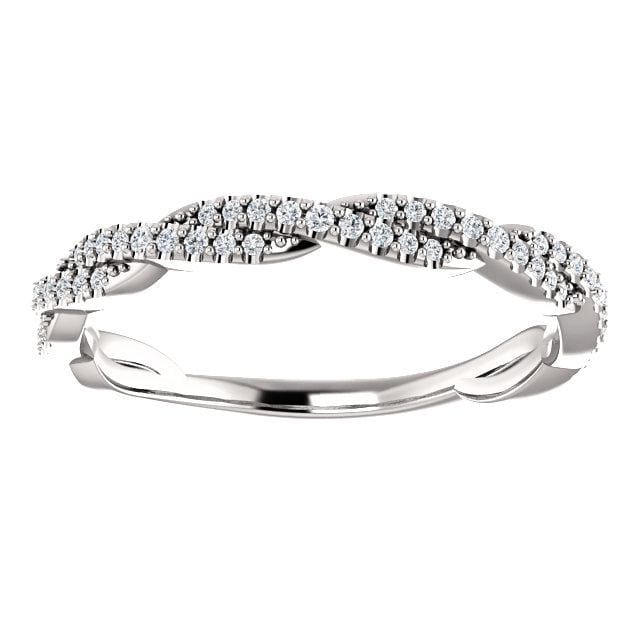 Wb074M ~ Moissanite ~ 0.25Ct Infinity White Gold Wedding Band - Bands
