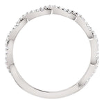 Wb074M ~ Moissanite ~ 0.25Ct Infinity White Gold Wedding Band - Bands