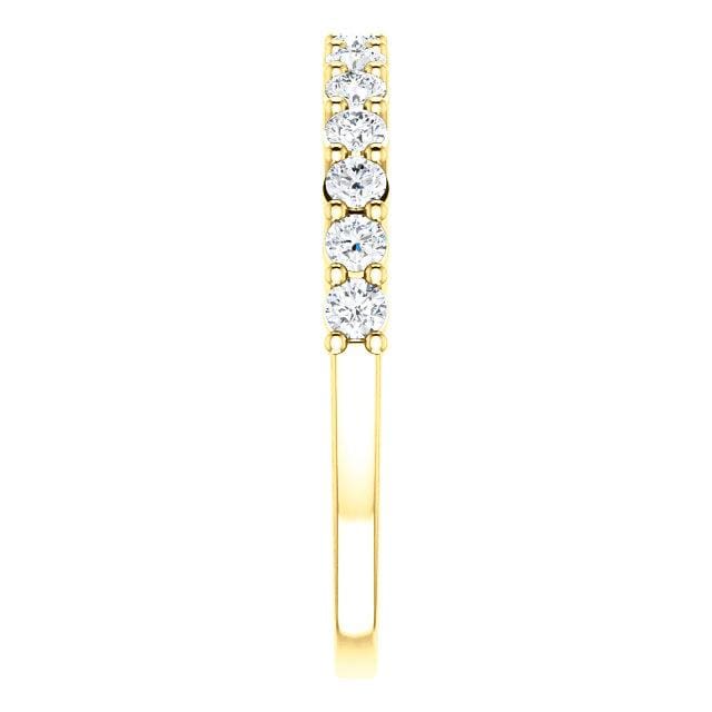Wbm0062 ~ Moissanite .37 Ct Round Yellow Gold Wedding Band - Bands
