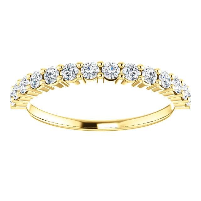 Wbm0062 ~ Moissanite .37 Ct Round Yellow Gold Wedding Band - Bands